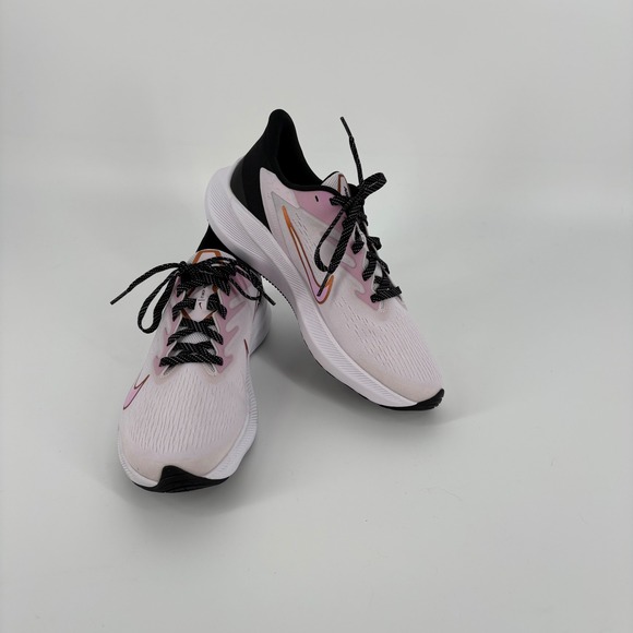 Nike Air Zoom Winflo 7 Womens Running Shoes Pale Ivory Pink Black CJ0302-501 9.5